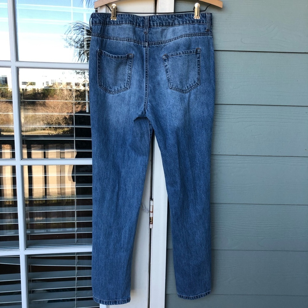 Forever 21 Distressed Jeans Ripped Holes Blue High Waisted Rise 28 - Picture 5 of 8